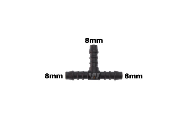WamSter® T Schlauchverbinder Pipe Connector 8mm Durchmesser
