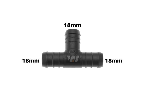 WamSter® T Schlauchverbinder Pipe Connector 18mm Durchmesser