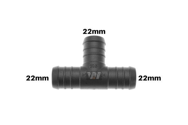 WamSter® T Schlauchverbinder Pipe Connector 22mm Durchmesser