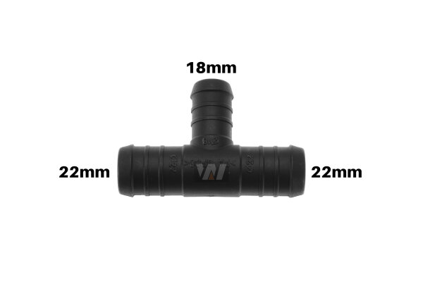 WamSter® T Schlauchverbinder Pipe Connector reduziert 22mm 22mm 18mm Durchmesser