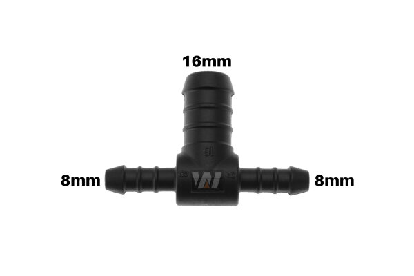 WamSter® T Schlauchverbinder Pipe Connector reduziert 8mm 8mm 16mm Durchmesser