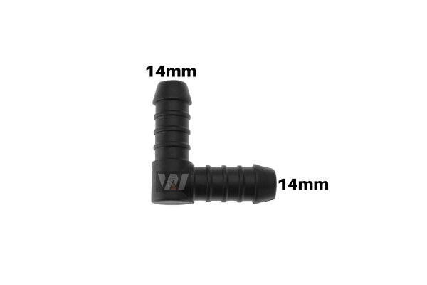 WamSter® L 90° Schlauchverbinder Pipe Connector 14mm Durchmesser