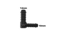 WamSter® L 90° Schlauchverbinder Pipe Connector reduziert 14mm 10mm Durchmesser