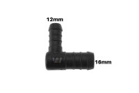 WamSter® L 90° Schlauchverbinder Pipe Connector reduziert 16mm 12mm Durchmesser