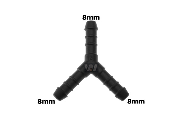 WamSter® Y Schlauchverbinder Pipe Connector 8mm Durchmesser
