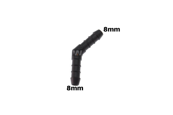 WamSter® L 135°/45° Schlauchverbinder Pipe Connector 8mm Durchmesser