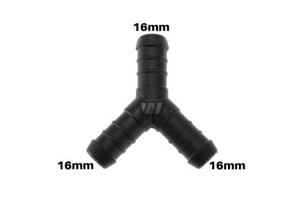WamSter® Y Schlauchverbinder Pipe Connector 16mm Durchmesser